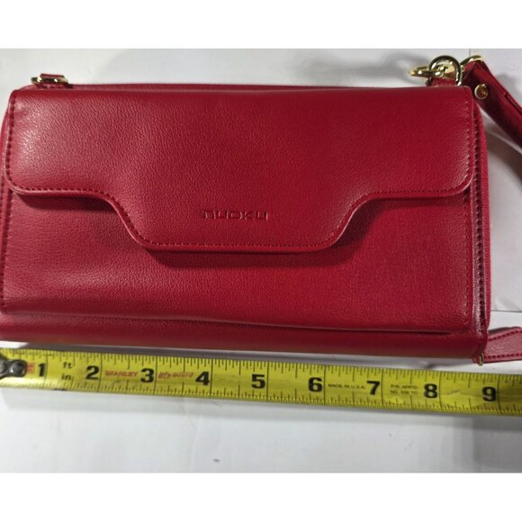 Nuoku Red Wristlet Wallet Purse Zipper Card Slots career party office - Picture 5 of 6